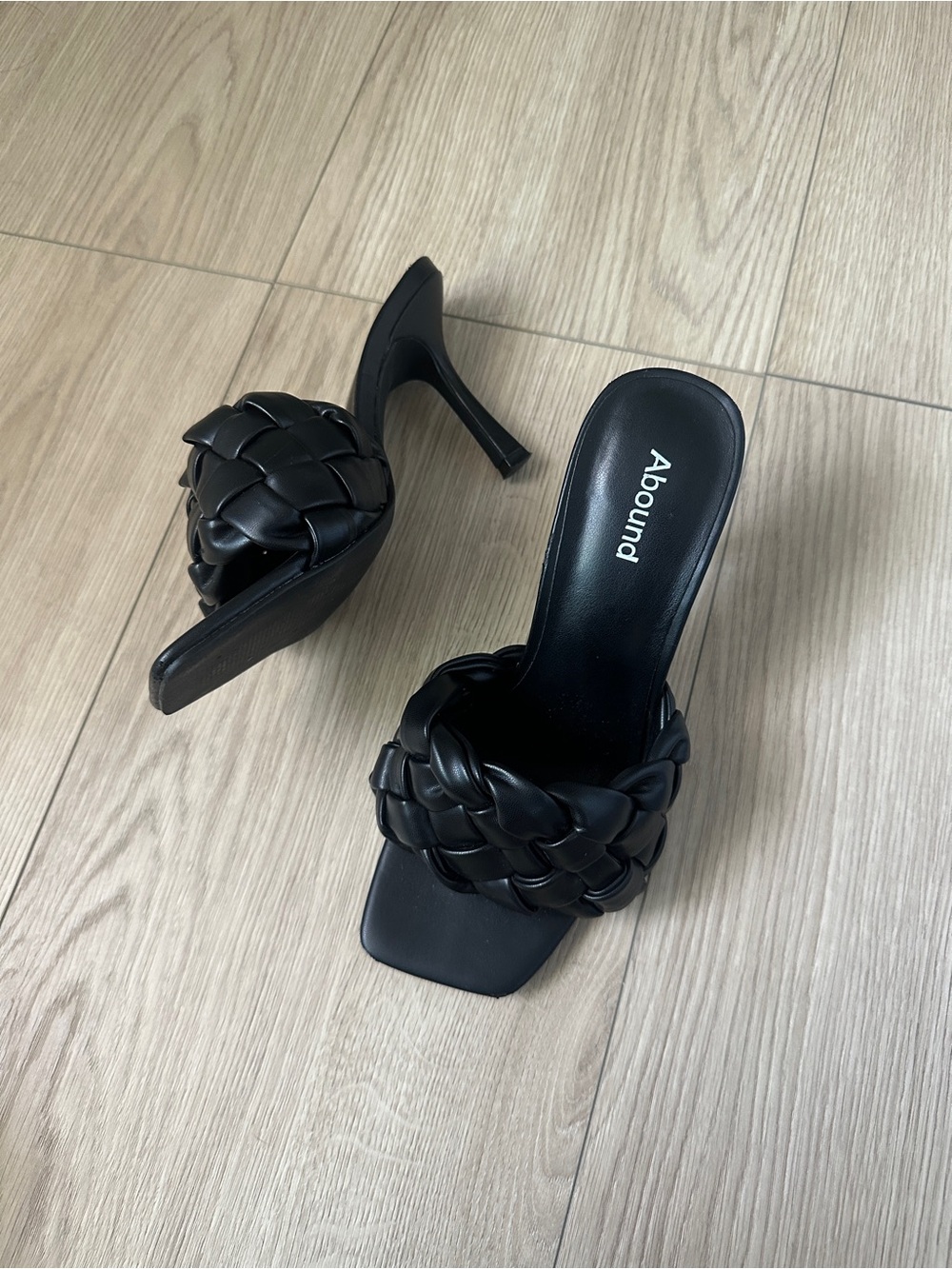 Abound Black Braided High Heel Mule